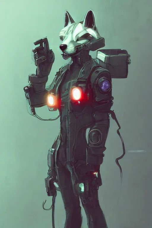 Image similar to an anthropomorphic cyberpunk fox, backlighting, trending on artstation, digital art, furry art, trending on furaffinity, fantasy art