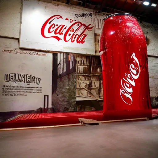 Image similar to coca cola huge tank, ultra realistic, photo