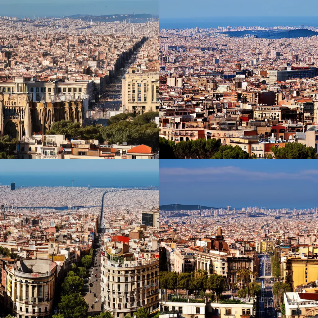 Prompt: Barcelona from atop