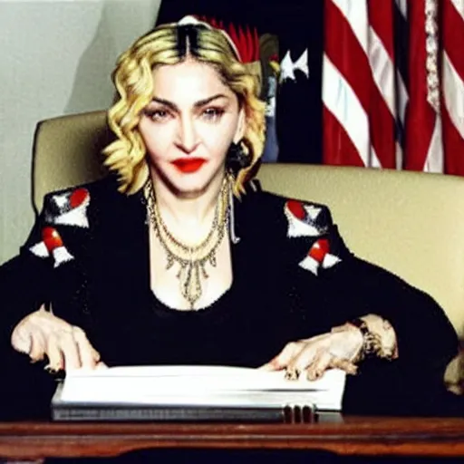 Image similar to Madonna as the president of the United states