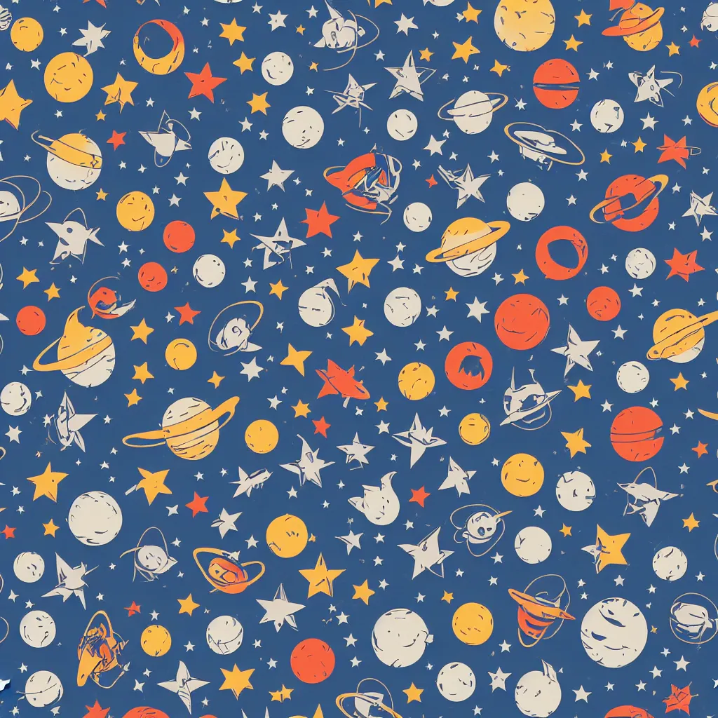 Image similar to cosmonaut retro pattern seamless texture