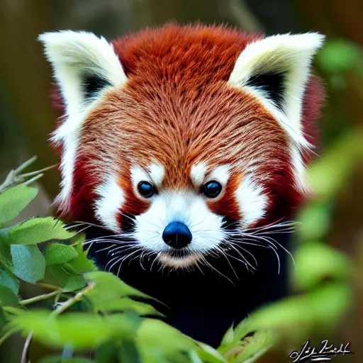 Prompt: red panda by Yuumei