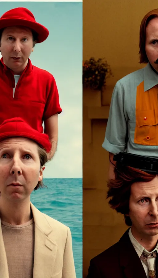 Image similar to the two complementary forces that make up all aspects and phenomena of life, by Wes Anderson,