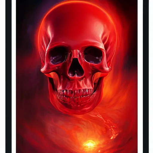 Image similar to turbulent transparent red liquid inside in a transparent skull, alayna lemmer