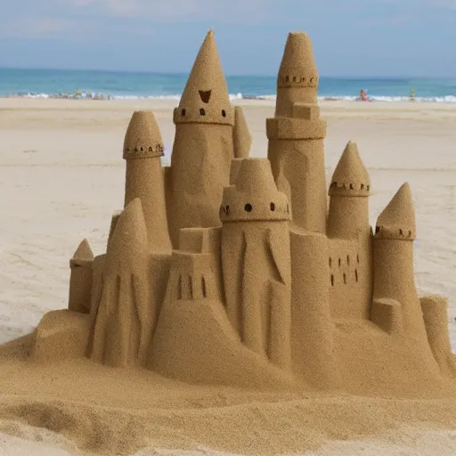 Image similar to a sand castle of shape of a spider