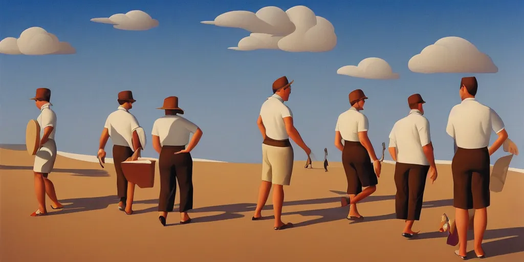 Prompt: beach boys, blue sky, summer evening, kenton nelson