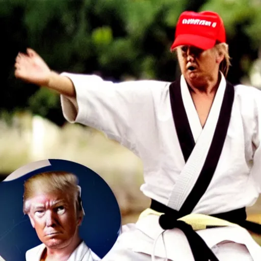 Image similar to still of donald trump as the karate kid