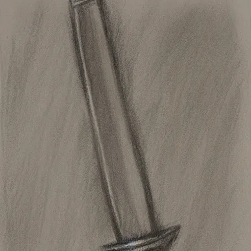 Prompt: a charcoal sketch of a sword