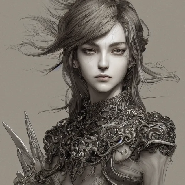 Prompt: a portrait of a lawful evil alignment personified as an absurdly beautiful, graceful, elegant, sophisticated, evil young sensual teen, an ultrafine hyperdetailed illustration by kim jung gi, irakli nadar, detailed faces, intricate linework, octopath traveler, final fantasy, unreal engine 5 highly rendered, global illumination, radiant light, detailed and intricate environment