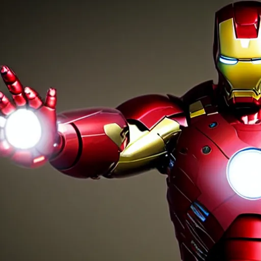 Prompt: iron man with a shotgun, 4k realistic photo