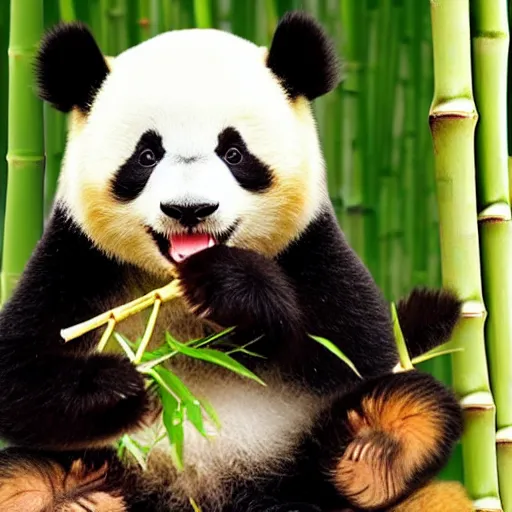 panda smiling
