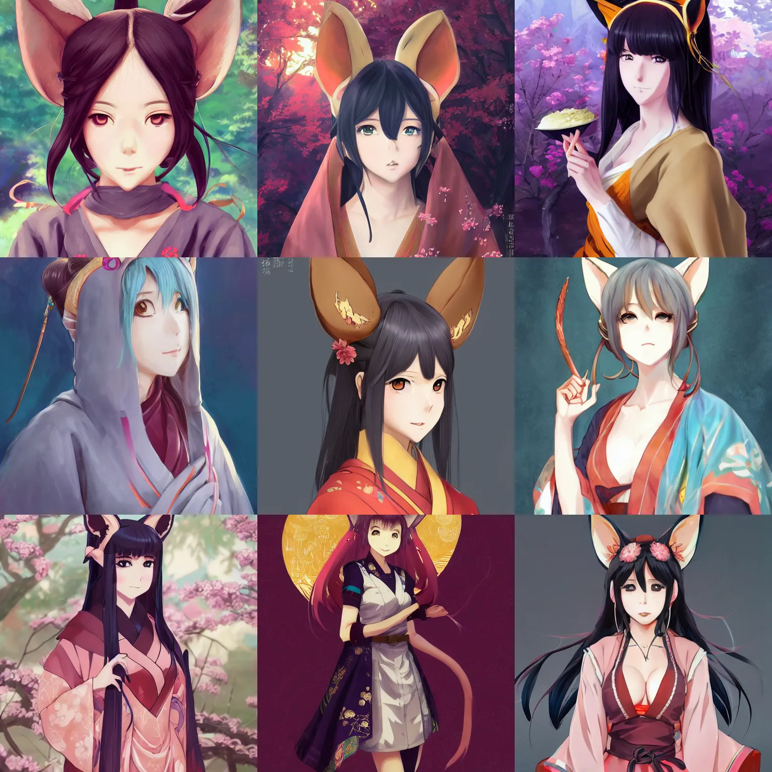 Prompt: An anime portrait of Ssunbiki as a beautiful, shapely woman with fox ears wearing a modest kimono from Skyrim, waifu, by Stanley Artgerm Lau, WLOP, Rossdraws, James Jean, Andrei Riabovitchev, Marc Simonetti, and Sakimichan, trending on artstation