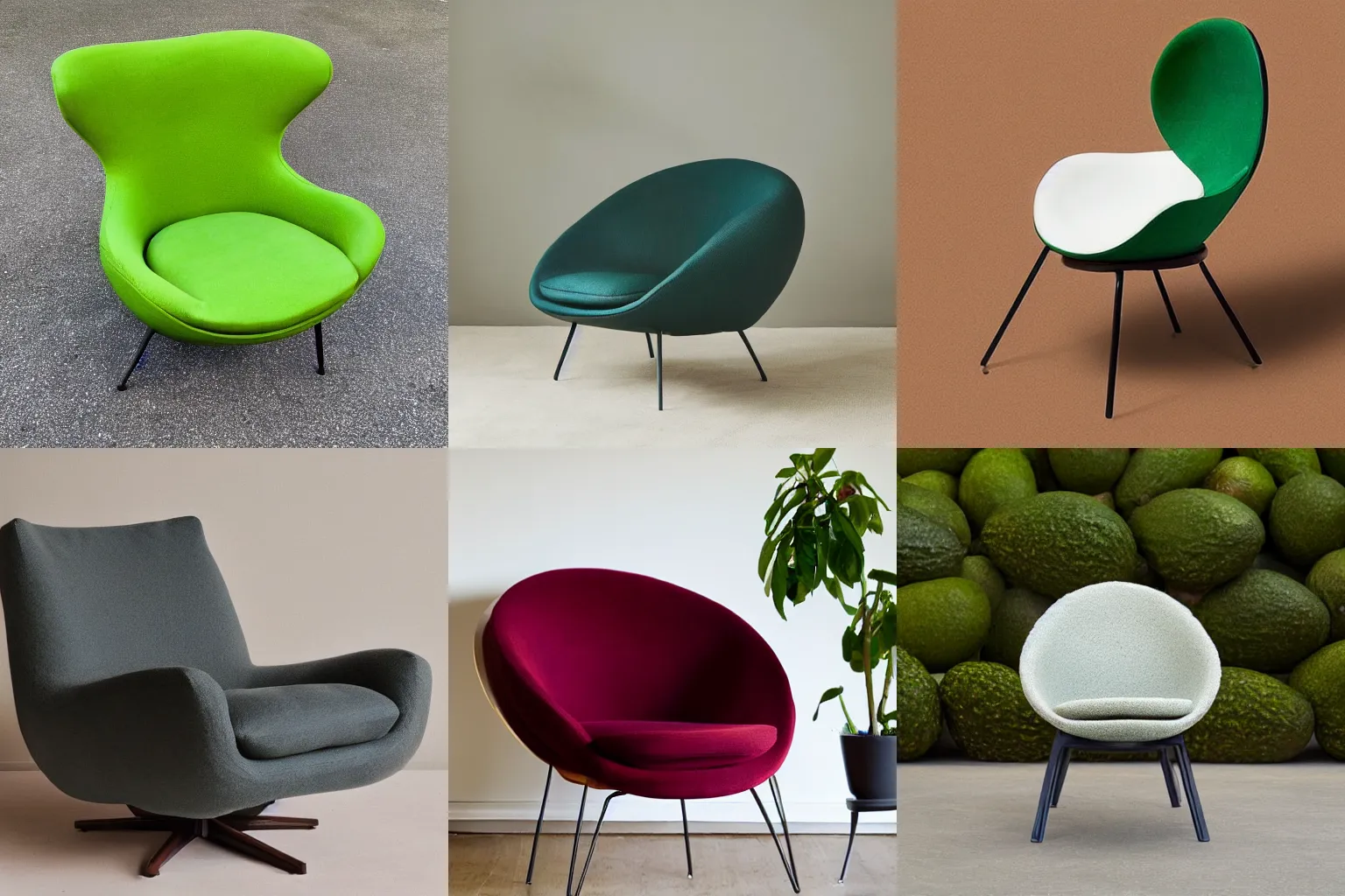 Prompt: avocado armchair, product photograph