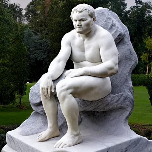 Prompt: andy richter, by auguste rodin, marble