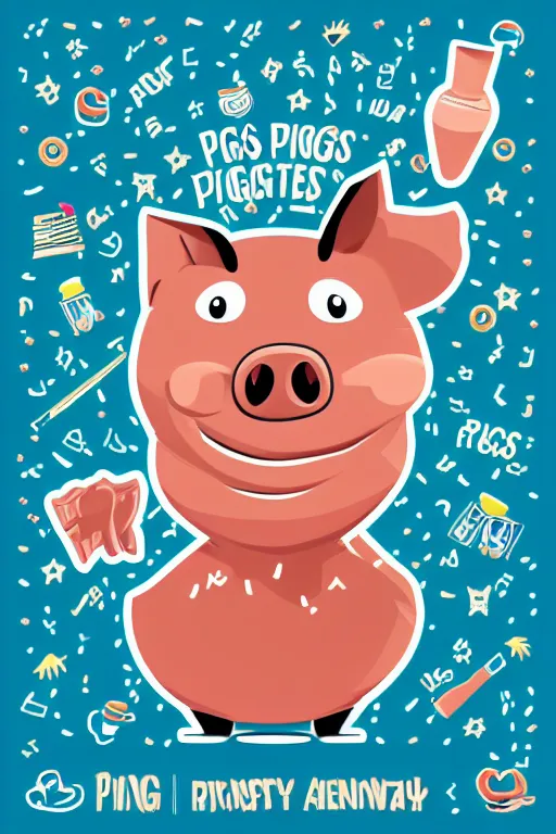 Image similar to A pig fitness coach, sticker, portrait, highly detailed, colorful, illustration, smooth and clean vector curves, no jagged lines, vector art, smooth