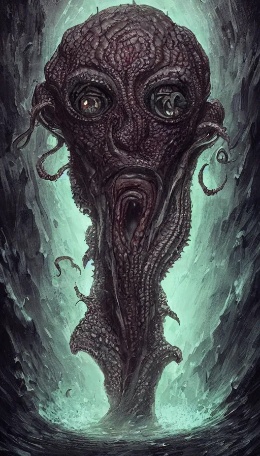 Image similar to monster lovecraft, artstation