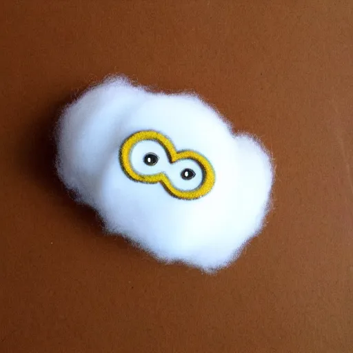 Image similar to a fluffy white cloud!! shaped like a minion!!!!