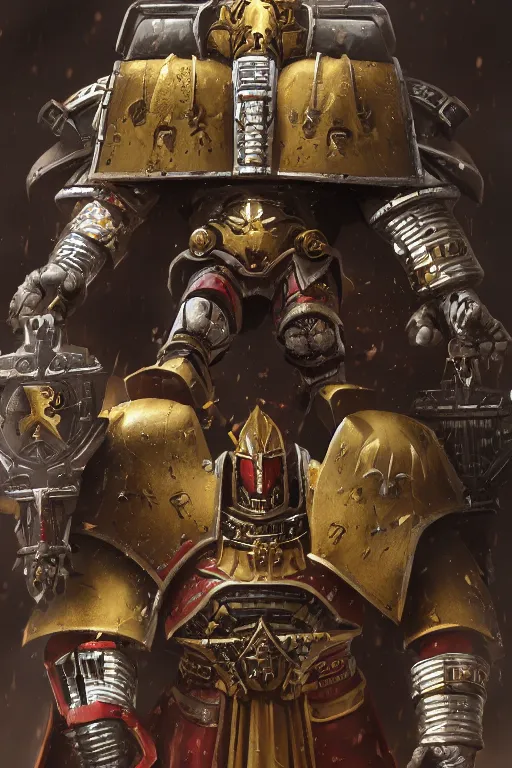 Image similar to armor portrait heros warhammer 4 0 k horus heresy fanart - the primarchs emperor by johannes helgeson animated with vfx concept artist & illustrator global illumination ray tracing hdr fanart arstation zbrush central hardmesh 8 k octane renderer comics stylized