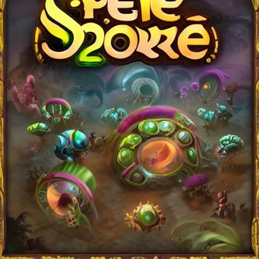 Prompt: cover book of new spore 2 game