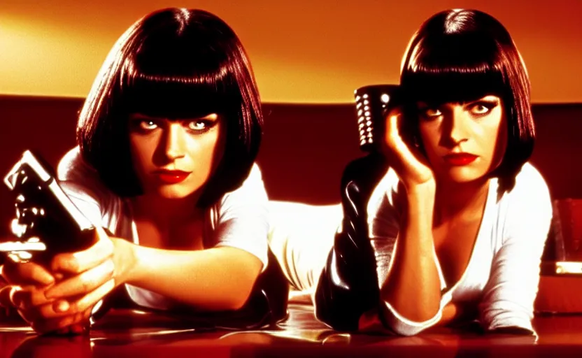 Image similar to film still of Pulp Fiction, high resolution, 4k, 8k, hd, full color