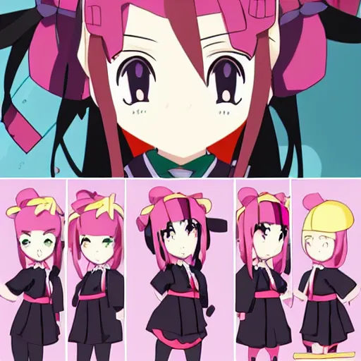 Image similar to cute anime ninja school girl in the style of katanagatari, kuudere, expressionless