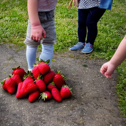 Image similar to Small people trying to escape a jar of strawberry jam, high definition photography, 8k