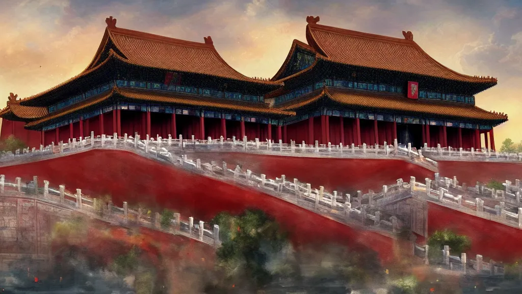 Image similar to Forbidden City, fantasy artwork, award-winning, beautiful scenery, artstation