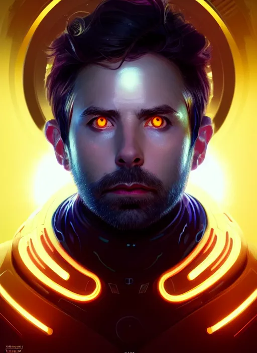Prompt: symmetry!! portrait of charlie day, sci - fi, tech wear, glowing lights!! intricate, elegant, highly detailed, digital painting, artstation, concept art, smooth, sharp focus, illustration, art by artgerm and greg rutkowski and alphonse mucha