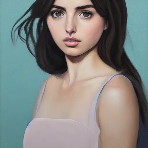 Image similar to artwork by Phil noto. Very very very beautiful Portrait of Ana de armas.