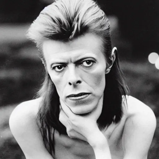 Image similar to David Bowie as a young woman