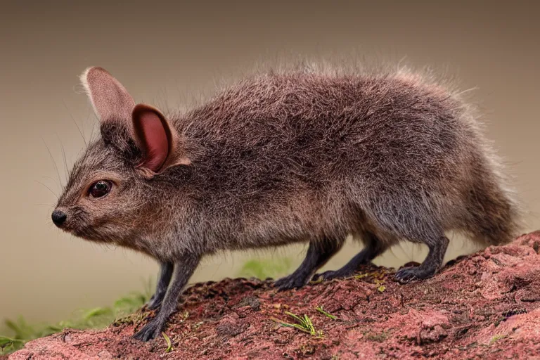 Image similar to a pudu chinchilla!!! hybrid! hyper realistic!! realistic lighting!! wildlife photographer of the year!!! bold natural colors, national geographic, hd, wide angle, 8 k