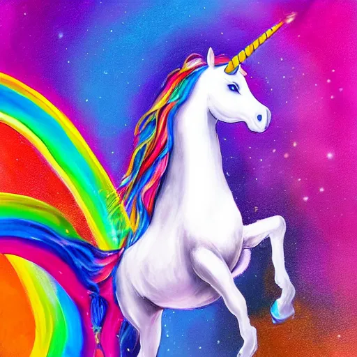 Image similar to a unicorn dancing and painting, very detailed, concept art, 8 k, vivid colors, rainbow,