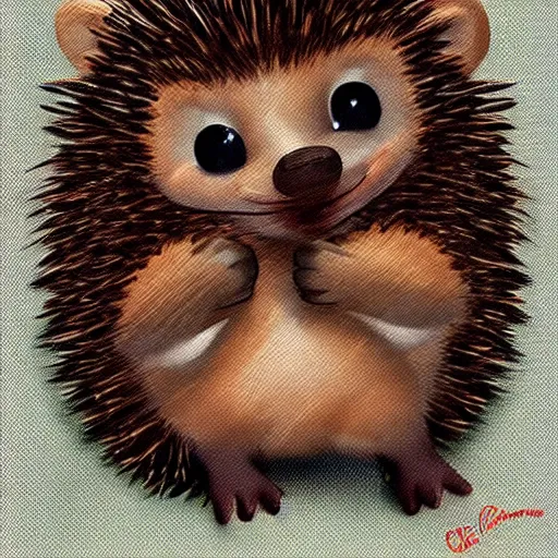 Prompt: the cutest hedgehog in the whole wide world, masterpiece, digital art, light, bright, warm, fuzzy, cute