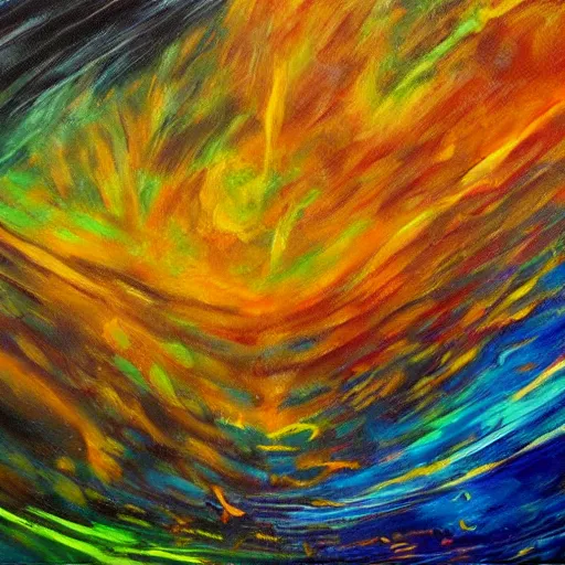 Prompt: oil painting of universe, cosmic, electricity