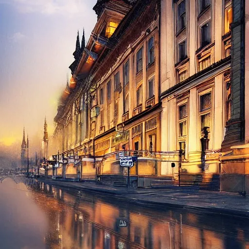 Image similar to Budapest when the electricity fee is high, award winning photograph, artstation, incredible quality, hyperrealistic, sharp, high resolution,