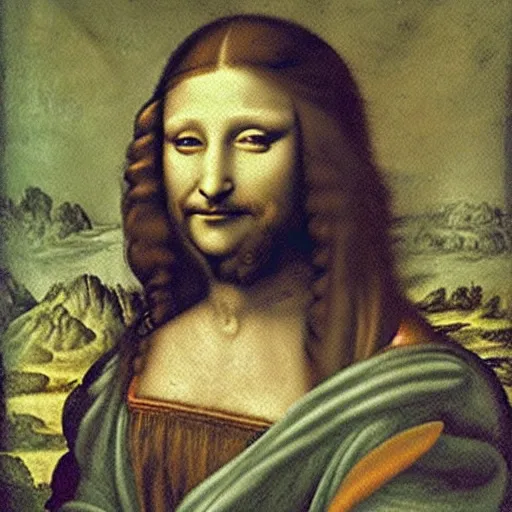 Image similar to photo of hairy furry gioconda, art by leonardo da vinci