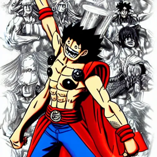 Image similar to God of Thunder Thor, One Piece Picture Style