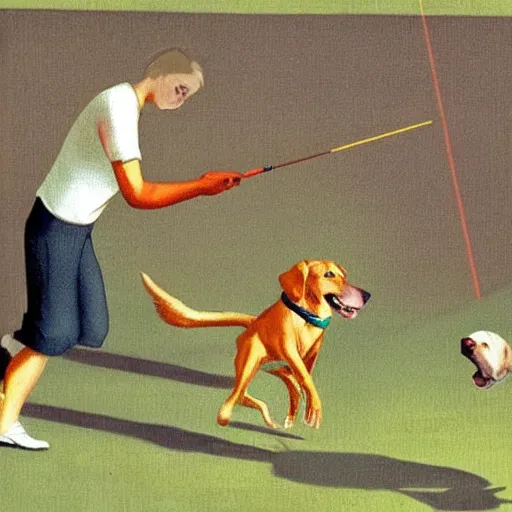 Prompt: accurate presentation of a dart striking a dog, realistic