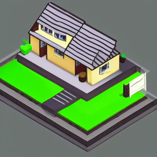 Image similar to isometric view, household, videogame style