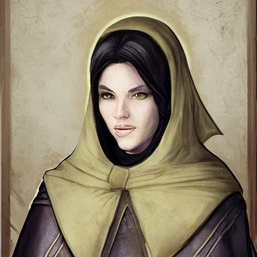 Prompt: portrait of a female cleric