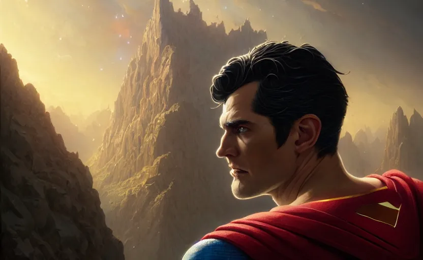 Image similar to highly detailed portrait of homelander as superman, in the justice league, stephen bliss, unreal engine, fantasy art by greg rutkowski, loish, rhads, ferdinand knab, makoto shinkai and lois van baarle, ilya kuvshinov, rossdraws, tom bagshaw, global illumination, radiant light, detailed and intricate environment