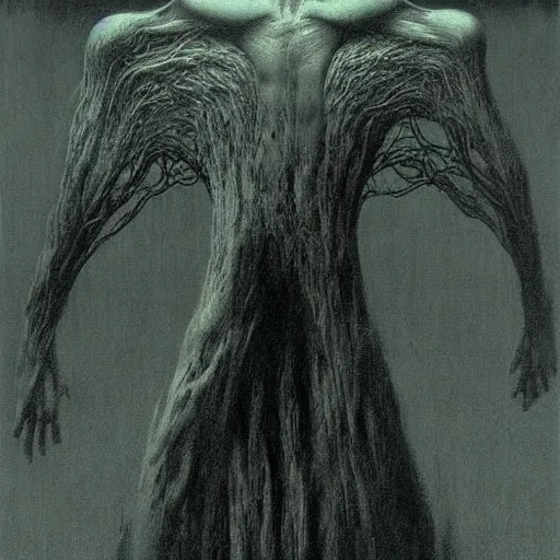 Prompt: spirit creature made by zdzisław beksinski ghost