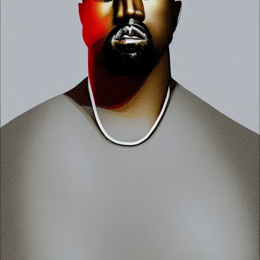 Image similar to portrait of kanye west, highly detailed, centered, solid color background, digital painting