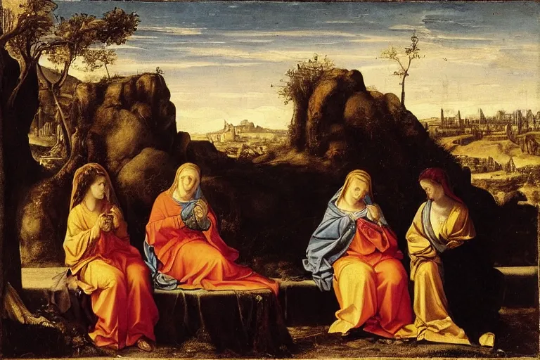 Image similar to the three marys mourning at the sepulchre, alessandro allori