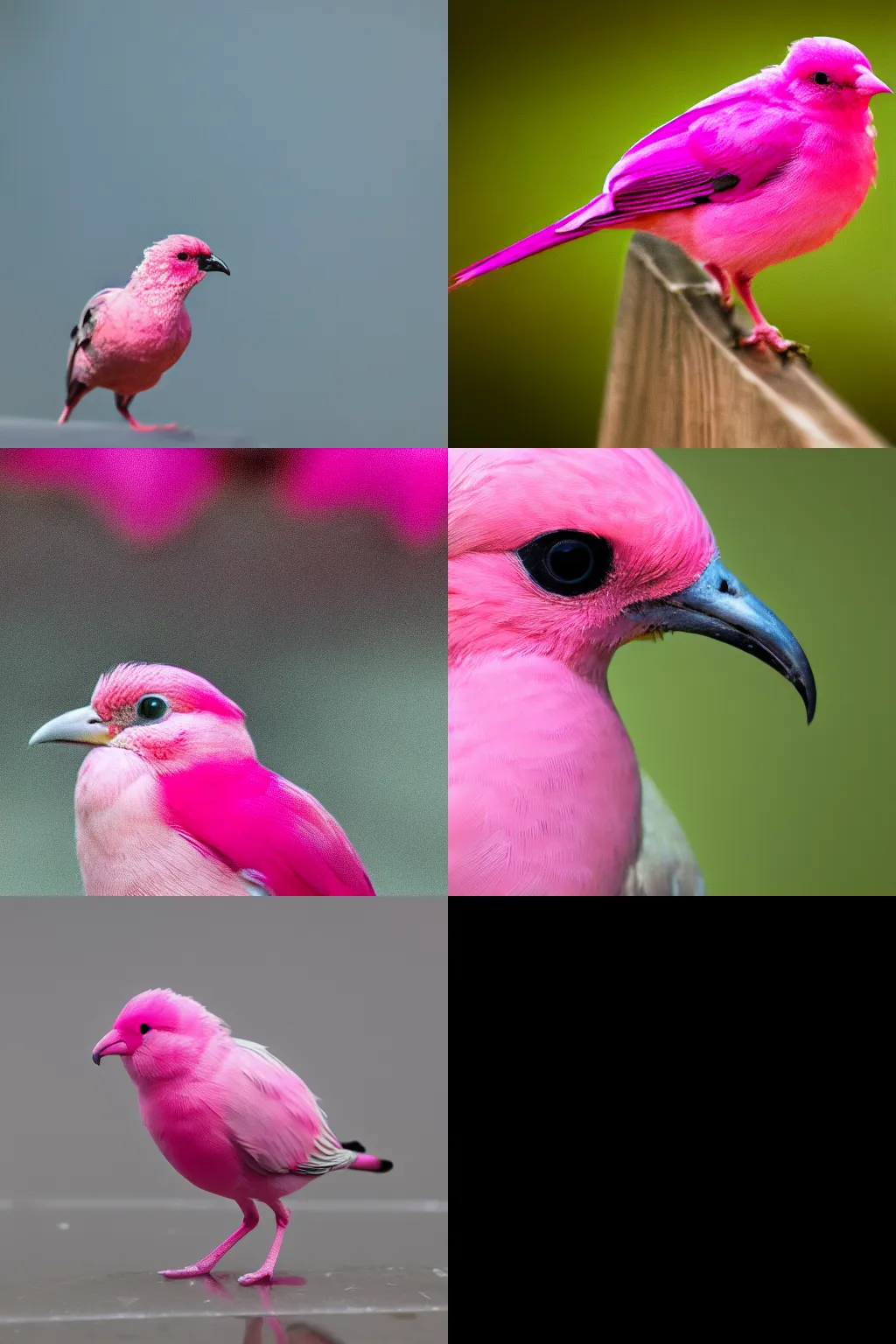 Prompt: pink bird, macro shot, 4k, 8k