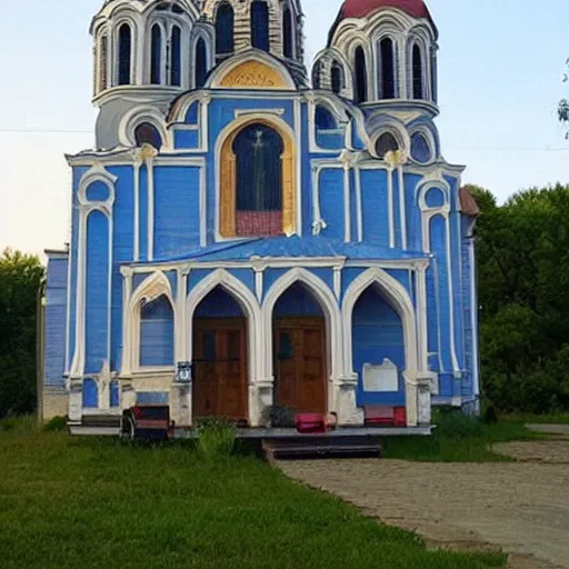 Image similar to tiny home that looks like st volodymyr's cathedral.