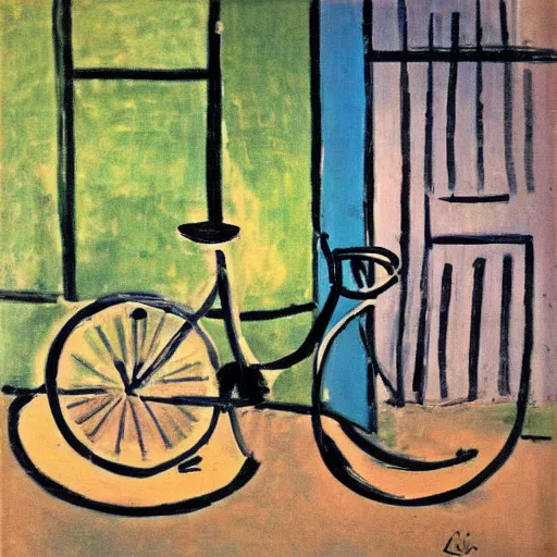 Prompt: a painting of a bicycle by matisse