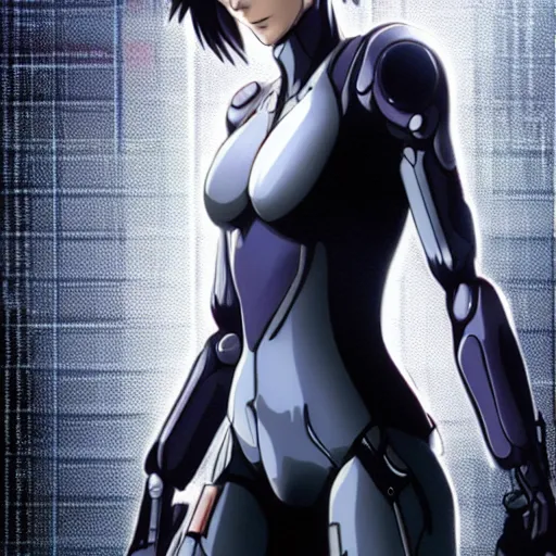 Prompt: cate blanchett as major kusanagi from ghost in the shell,anime,manga