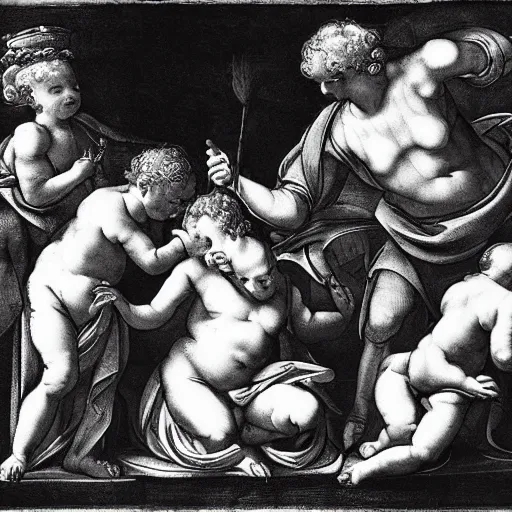 Image similar to royal family during an argument, michelangelo, ultra detailed, dynamic light