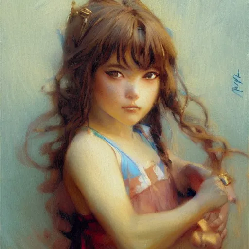 Prompt: detailed portrait of pouting anime girl, joyful, painting by gaston bussiere, craig mullins, j. c. leyendecker
